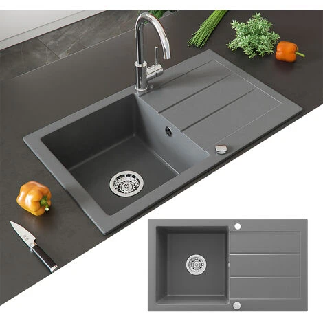 Évier „Vox“ 440x760mm Gris Bergstroem 2 Évier „Vox“ 440x760mm Gris Bergstroem – Image 2