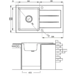 Évier „Vox“ 440x760mm Gris Bergstroem 7 Évier „Vox“ 440x760mm Gris Bergstroem -Promos Gout Cuisine Boutique 53234340 3