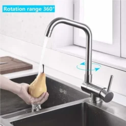 ONECE Robinet De Cuisine Rabattable Avec 2 Jets D'eau, Mitigeur Évier Repliable Pivotant à 360°, Robinetterie Devant Fenêtre, Robinet Pliable En Acier Inox SS304, Brossé Anti-Empreinte -Promos Gout Cuisine Boutique 53772403 5