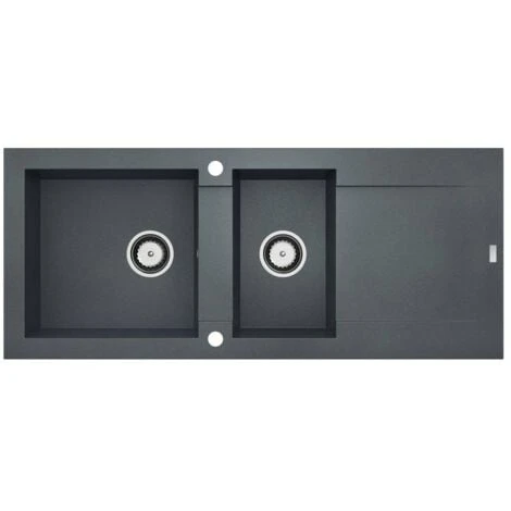 CAREA - Évier Granit BALSA 2 Bacs - Gris Béton 1 CAREA - Évier Granit BALSA 2 Bacs - Gris Béton