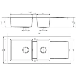 CAREA - Évier Granit BALSA 2 Bacs - Gris Béton 5 CAREA - Évier Granit BALSA 2 Bacs - Gris Béton -Promos Gout Cuisine Boutique 5454091 3