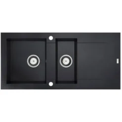 CAREA - Évier Granit BALSA 1,5 Bac - Noir