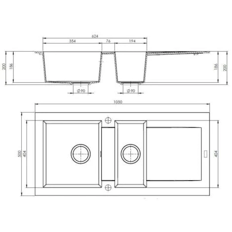 CAREA - Évier Granit BALSA 1,5 Bac - Noir 3 CAREA - Évier Granit BALSA 1,5 Bac - Noir – Image 3