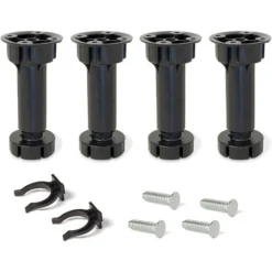 Emuca Kit Pied Pour Meubles Bone Avec Pince Aver Plinthes, 150, Plastique Noir, Acier Et Plastique, 10 Kit