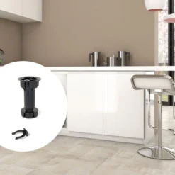 Emuca Kit Pied Pour Meubles Bone Avec Pince Aver Plinthes, 100, Plastique Noir, Acier Et Plastique, 10 Kit -Promos Gout Cuisine Boutique 54868258 4