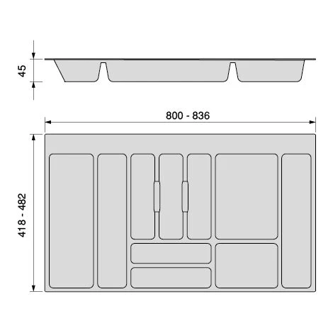 Emuca Range-couvert Optima Universal, 900, Plastique Gris, Plastique, 1 Ut. 4 Emuca Range-couvert Optima Universal, 900, Plastique Gris, Plastique, 1 Ut. – Image 4