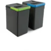 Emuca Poubelles Pour Tiroir De Cuisine Recycle, Hauteur 266, 2x7, Plastique Gris Antracite, Plastique, 1 Ut.