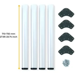 Emuca Pieds Pour Table D. 60 Mm En Acier, Ø 60, Peint En Blanc, Acier, 1 Lt -Promos Gout Cuisine Boutique 54868803 4