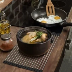 Ensoleillé Séchoir à Vaisselle Enroulable, Égouttoir à Vaisselle Enroulable Égouttoir Grille Séchage, Séchoir à Vaisselle Roll-Up En Acier Inoxydable Pliable Évier Égouttoirs De Cuisine, 43x35cm -Promos Gout Cuisine Boutique 55285814 4