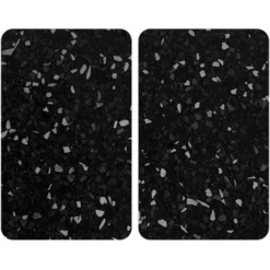 WENKO Protection Plaque De Cuisson Universal Terrazzo, Couvre Plaque De Cuisson En Verre, Lot De 2, Verre Trempé, 30x52 Cm, Multicolore