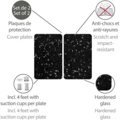 WENKO Protection Plaque De Cuisson Universal Terrazzo, Couvre Plaque De Cuisson En Verre, Lot De 2, Verre Trempé, 30x52 Cm, Multicolore 7 WENKO Protection Plaque De Cuisson Universal Terrazzo, Couvre Plaque De Cuisson En Verre, Lot De 2, Verre Trempé, 30x52 Cm, Multicolore -Promos Gout Cuisine Boutique 55427489 3