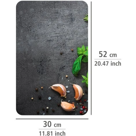 WENKO Protection Plaque De Cuisson Universal Herbes, Couvre Plaque De Cuisson En Verre, Lot De 2, Verre Trempé, 30x52 Cm, Multicolore 5 WENKO Protection Plaque De Cuisson Universal Herbes, Couvre Plaque De Cuisson En Verre, Lot De 2, Verre Trempé, 30x52 Cm, Multicolore – Image 5