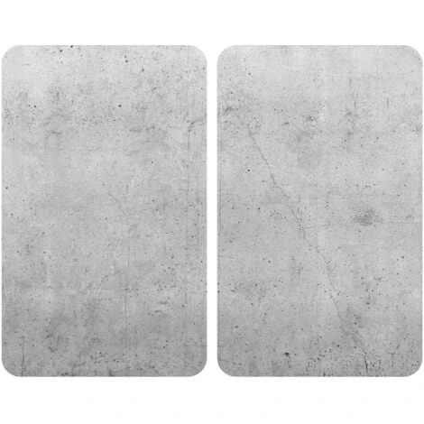 WENKO Protection Plaque De Cuisson Universal Beton, Couvre Plaque De Cuisson En Verre Effet Béton, Lot De 2, Verre Trempé, 30x52 Cm, Multicolore 1 WENKO Protection Plaque De Cuisson Universal Beton, Couvre Plaque De Cuisson En Verre Effet Béton, Lot De 2, Verre Trempé, 30x52 Cm, Multicolore