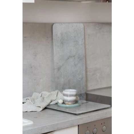 WENKO Protection Plaque De Cuisson Universal Beton, Couvre Plaque De Cuisson En Verre Effet Béton, Lot De 2, Verre Trempé, 30x52 Cm, Multicolore 2 WENKO Protection Plaque De Cuisson Universal Beton, Couvre Plaque De Cuisson En Verre Effet Béton, Lot De 2, Verre Trempé, 30x52 Cm, Multicolore – Image 2