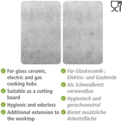 WENKO Protection Plaque De Cuisson Universal Beton, Couvre Plaque De Cuisson En Verre Effet Béton, Lot De 2, Verre Trempé, 30x52 Cm, Multicolore 8 WENKO Protection Plaque De Cuisson Universal Beton, Couvre Plaque De Cuisson En Verre Effet Béton, Lot De 2, Verre Trempé, 30x52 Cm, Multicolore -Promos Gout Cuisine Boutique 55427629 4