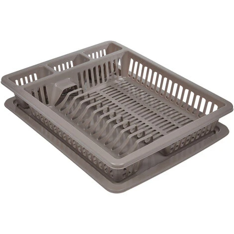 Egouttoir à Vaisselle Avec Plateau Taupe 1 Egouttoir à Vaisselle Avec Plateau Taupe