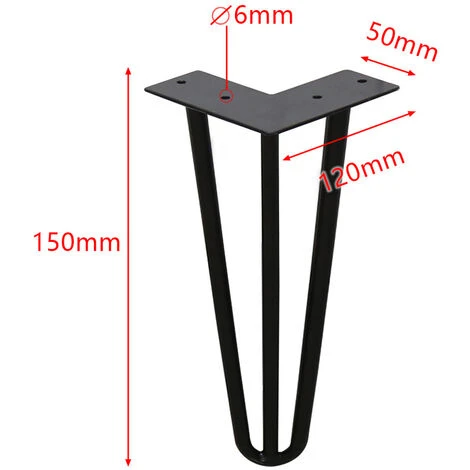 Randaco 4x Pieds De Table En épingle à Cheveux Pieds De Table En Métal Pieds De Meubles Pieds En épingle à Cheveux Noir 3 Barres,15cm 2 Randaco 4x Pieds De Table En épingle à Cheveux Pieds De Table En Métal Pieds De Meubles Pieds En épingle à Cheveux Noir 3 Barres,15cm – Image 2
