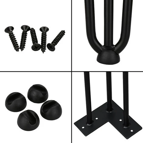 Randaco 4x Pieds De Table En épingle à Cheveux Pieds De Table En Métal Pieds De Meubles Pieds En épingle à Cheveux Noir 3 Barres,15cm 4 Randaco 4x Pieds De Table En épingle à Cheveux Pieds De Table En Métal Pieds De Meubles Pieds En épingle à Cheveux Noir 3 Barres,15cm – Image 4