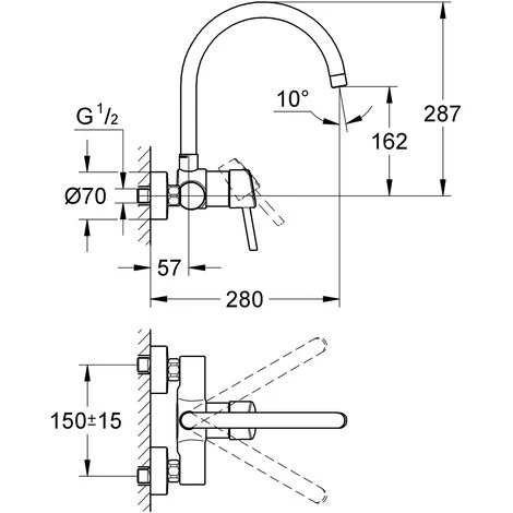 GROHE Mitigeur Monocommande Evier CONCETTO Chromé 32667001 2 GROHE Mitigeur Monocommande Evier CONCETTO Chromé 32667001 – Image 2