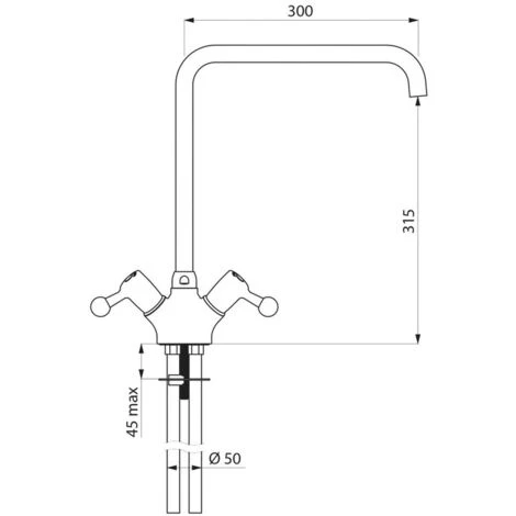 Mélangeur Monotrou - Gros Débit - Delabie 2 Mélangeur Monotrou - Gros Débit - Delabie – Image 2