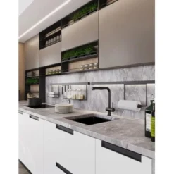 Barre De Crédence Murale EOS En Aluminium Longueur 900 Mm 6 Crochets Finition Noir Mat -Promos Gout Cuisine Boutique 57040563 4