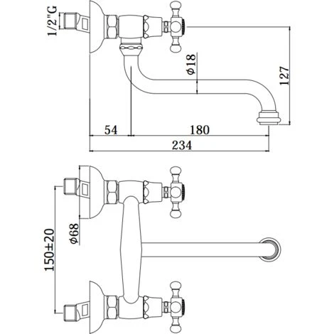 Mitigeur D'évier Mural Avec Bec Pivotant Paffoni Belinda FBLV161CR Chromé 2 Mitigeur D'évier Mural Avec Bec Pivotant Paffoni Belinda FBLV161CR Chromé – Image 2