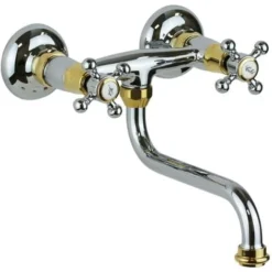 Mitigeur évier Mural Avec Bec Orientable Chrome-or Paffoni Belinda FBLV161CO Chromè-or