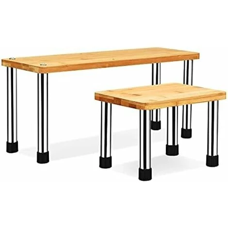 Giantex Etagère à Epices à 2 Niveaux,Porte-Epices En Bambou & Acier INOX, Rangement Epices Cuisine Gain De Place, IdEale Pour Cuisine,Salle De Bain, 45 X 16 X 35 CM 4 Giantex Etagère à Epices à 2 Niveaux,Porte-Epices En Bambou & Acier INOX, Rangement Epices Cuisine Gain De Place, IdEale Pour Cuisine,Salle De Bain, 45 X 16 X 35 CM – Image 4