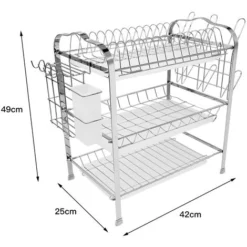 Égouttoir à Vaisselle Rack 3 Niveaux Cuisine Couverts Tasse Assiettes Support évier égouttoir Plateau Ovale Tube-trois Assiettes-tasse D'eau-assiette Blanc 9 Égouttoir à Vaisselle Rack 3 Niveaux Cuisine Couverts Tasse Assiettes Support évier égouttoir Plateau Ovale Tube-trois Assiettes-tasse D'eau-assiette Blanc -Promos Gout Cuisine Boutique 57342119 5