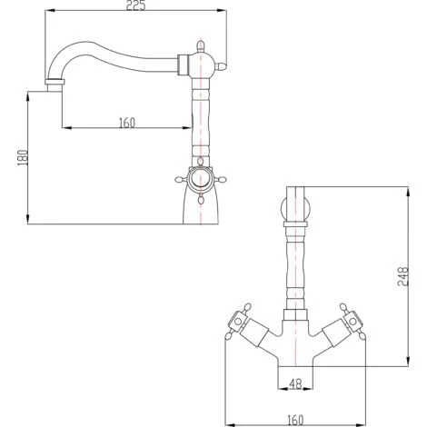 Robinet De Cuisine Antique - Finition Laiton Antique 3 Robinet De Cuisine Antique - Finition Laiton Antique – Image 3