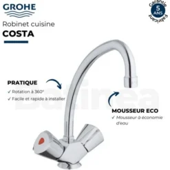 Robinet De Cuisine GROHE Quickfix Costa -Promos Gout Cuisine Boutique 58180556 3