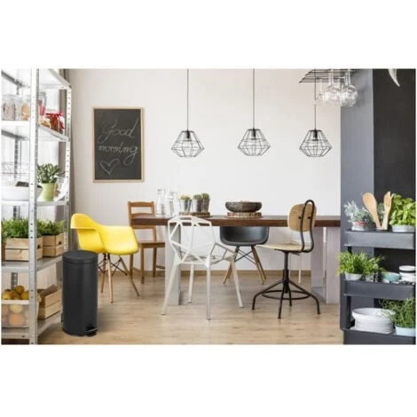 KITCHEN MOVE Poubelle De Cuisine A Pédale URBAN 30L - En Acier Noir 2 KITCHEN MOVE Poubelle De Cuisine A Pédale URBAN 30L - En Acier Noir – Image 2