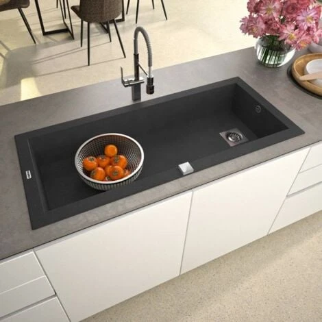 CAREA - Évier à Encastrer DRAKKAR 1 Grand Bac - Noir 1 CAREA - Évier à Encastrer DRAKKAR 1 Grand Bac - Noir