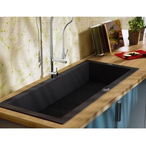 CAREA - Évier à Encastrer DRAKKAR 1 Grand Bac - Noir 2 CAREA - Évier à Encastrer DRAKKAR 1 Grand Bac - Noir – Image 2