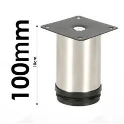 SWANEW Lot De 4 Pieds De Meuble, Pied De Table, Meuble, Inox, Hauteur : 100 Mm Diamètre : 40 Mm Réglage En Hauteur : + 15 Mm -Promos Gout Cuisine Boutique 58778458 4