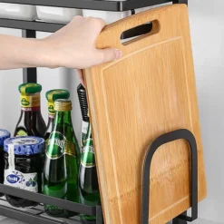 Hofuton Étagère à Épices Avec 2 Niveaux Rangement Épices Cuisine Pour Comptoir De Cuisine En Acier Inoxydable 34*21*41.7cm Noir -Promos Gout Cuisine Boutique 59257554 3