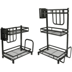 Hofuton Étagère à Épices Avec 2 Niveaux Rangement Épices Cuisine Pour Comptoir De Cuisine En Acier Inoxydable 34*21*41.7cm Noir -Promos Gout Cuisine Boutique 59257554 4