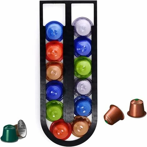 Porte-capsules Nespresso, Support De Dosettes De Café Pour 12 Capsules Nespresso Originales, Support Mural De Stockage De Capsules De Café 9.4X24cm Noir——VEBTles 1 Porte-capsules Nespresso, Support De Dosettes De Café Pour 12 Capsules Nespresso Originales, Support Mural De Stockage De Capsules De Café 9.4X24cm Noir——VEBTles