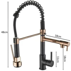 Robinet Cuisine Extractible Avec 2 Jets Mitigeur Cuisine Pivotant à 360° Avec 2 Modes De Pulvérisation Froid & Chaud Disponible Noir -Promos Gout Cuisine Boutique 59735597 5