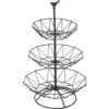 Corbeille à Fruits 3 étages Métal Support à Fruits Coleur De Noir 29x46 Cm FUIENKO
