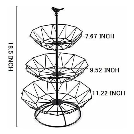 Corbeille à Fruits 3 étages Métal Support à Fruits Coleur De Noir 29x46 Cm FUIENKO 2 Corbeille à Fruits 3 étages Métal Support à Fruits Coleur De Noir 29x46 Cm FUIENKO – Image 2