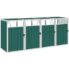 Nova Couvercle De Bac à Déchets Quadruples 286x81x121 Cm En Acier Diverses Couleurs Couleur : Vert