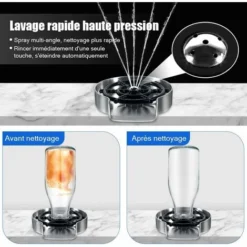 Rince Verre En Acier Inoxydable, Accessoires Pour Evier De Cuisine, Rondelle En Métal, Rince Verre Evier, Nettoyeur Verre, Accessoires De Cuisine, Argent Mat -Promos Gout Cuisine Boutique 60018999 4