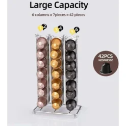 Porte Café Capsules Pour 42 Pièces Nespresso Cafe Capsules, Support Café Capsule Nespresso, Capsules Coffee Pod Holder Stand, Support Stockage Casier à Café Pour Bureau Cuisine -Promos Gout Cuisine Boutique 60359957 3