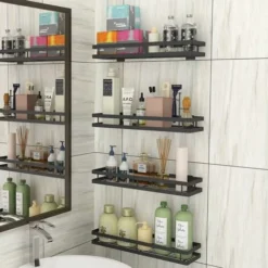 Porte Epice Cuisine Mural Étagère à Épices Acier Inoxydable Convient Pour Cuisine Salle De Bain Balcon, (Noir Mat, 20cm),T-Audace -Promos Gout Cuisine Boutique 60963964 3