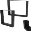 SWANEW 2X Piètement De Table Pieds De Table De Salon Pieds De Table En Métal BPiétement De Table Noir 40x43CM