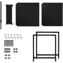 KotiCidsin Support De Four à Micro-Ondes,tablette Extensible Et Réglable En Hauteur,Livré Avec 6 Crochets Et 1 étagère à épices,Noir -Promos Gout Cuisine Boutique 63688757 5