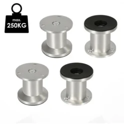 SWANEW 4x Pieds De Meuble Pieds De Meuble Pied En Aluminium Diamètre 40 Mm Hauteur 60mm Noir Réglable En Hauteur -Promos Gout Cuisine Boutique 63763520 4