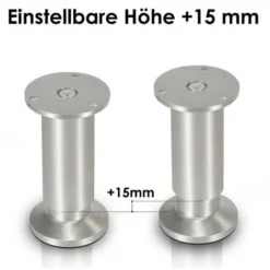 SWANEW 4x Pieds De Meuble Pieds De Meuble Pied En Aluminium Diamètre 40 Mm Hauteur 180mm Noir Réglable En Hauteur -Promos Gout Cuisine Boutique 63763597 3