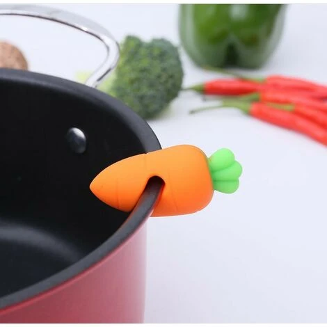 Butoirs De Débordement En Silicone Pour Casserole à Soupe, Créative, Mignon, En Forme De Carotte, Anti-débordement - Support De Couvercle Résistant à La Chaleur 5.5X3X3cm (Orange) 2 Pcs,Lilaris 2 Butoirs De Débordement En Silicone Pour Casserole à Soupe, Créative, Mignon, En Forme De Carotte, Anti-débordement - Support De Couvercle Résistant à La Chaleur 5.5X3X3cm (Orange) 2 Pcs,Lilaris – Image 2